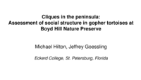 Cliques in the peninsula: Assessment of social structure in gopher tortoises at Boyd Hill Nature Preserve