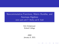 Noncommutative Functions, Matrix Bundles, and Azumaya Algebras