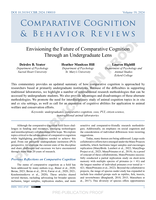 Envisioning the Future of Comparative Cognition Through an Undergraduate Lens Previous Reflections on Comparative Cognition