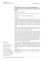 The Influence of GPV, Trust and Satisfaction on Intention to Buy Green Products in Germany and Brazil