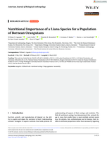 Nutritional Importance of a Liana Species for a Population of Bornean Orangutans