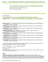 Umsetzbarkeit von Versorgungsforschung im Setting Pflegeheim – Eine SWOT-Analyse am Beispiel von AroMaDem
