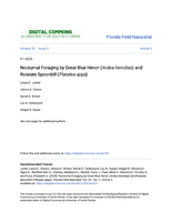 Nocturnal Foraging by Great Blue Heron (Ardea herodias) and Roseate Spoonbill (Platalea ajaja)